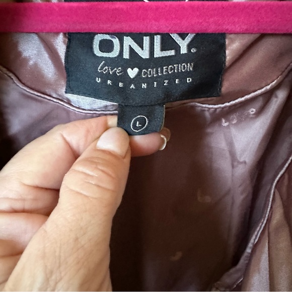 Only brand Love Collection Eisa Down Rose Gold Hooded Puffer Jacket Sz L - Picture 5 of 8